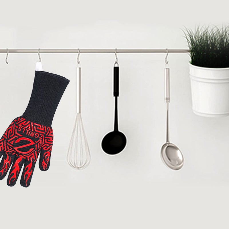 Z GRILLS BBQ Grill Gloves 1472â„‰ Oven Gloves Heat Resistant Barbecue Silicone Heat Resistant Mitts Smoking Cooking, Universal Size for Barbecue, Baking, Frying, Welding, Cutting - Image 4